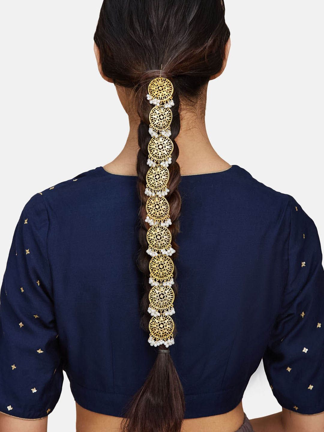 ATIBELLE Gold-Plated Beaded Hair Bun Pin