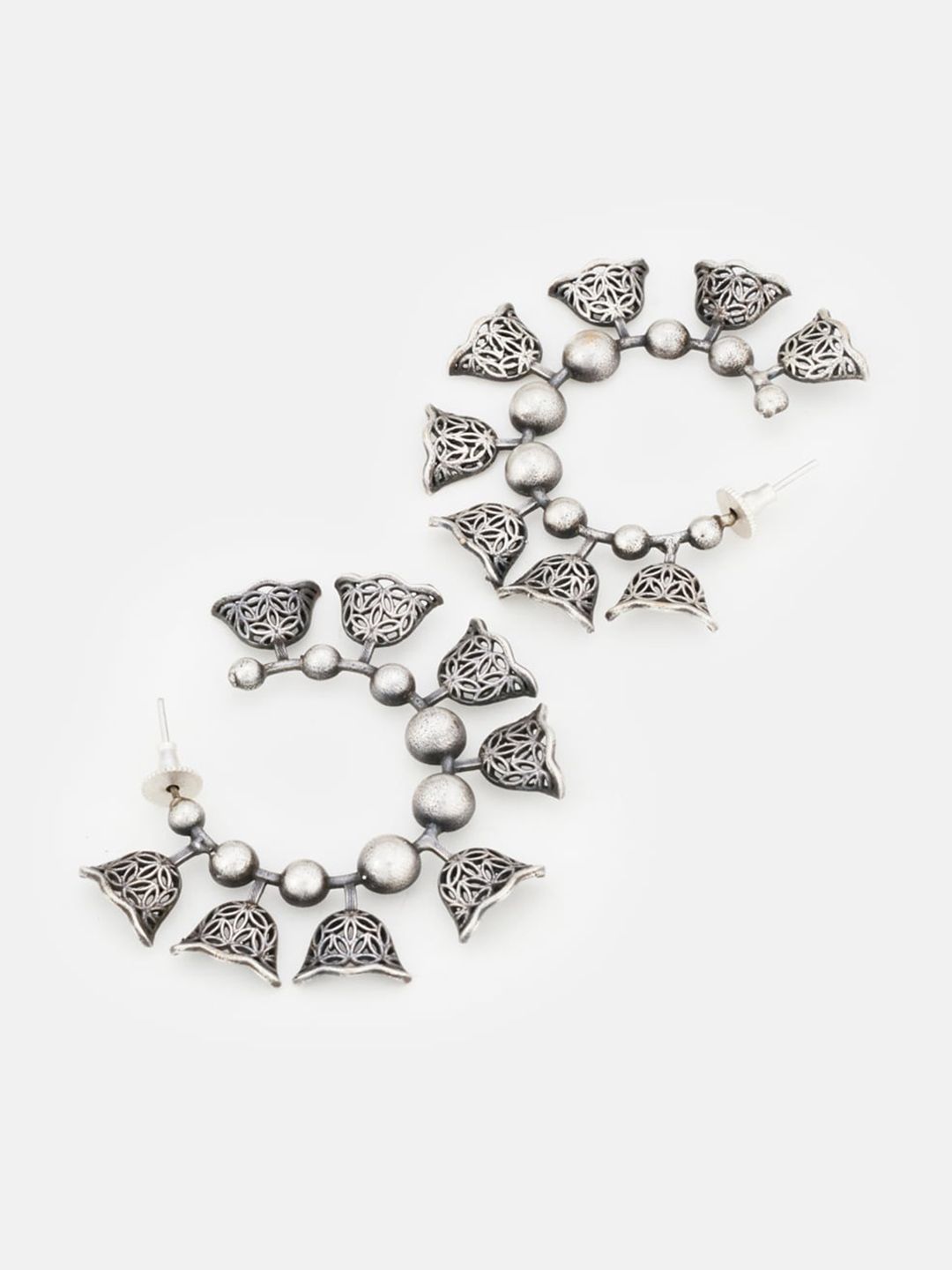 ATIBELLE Set Of 2 Silver-Plated Contemporary Drop Earrings