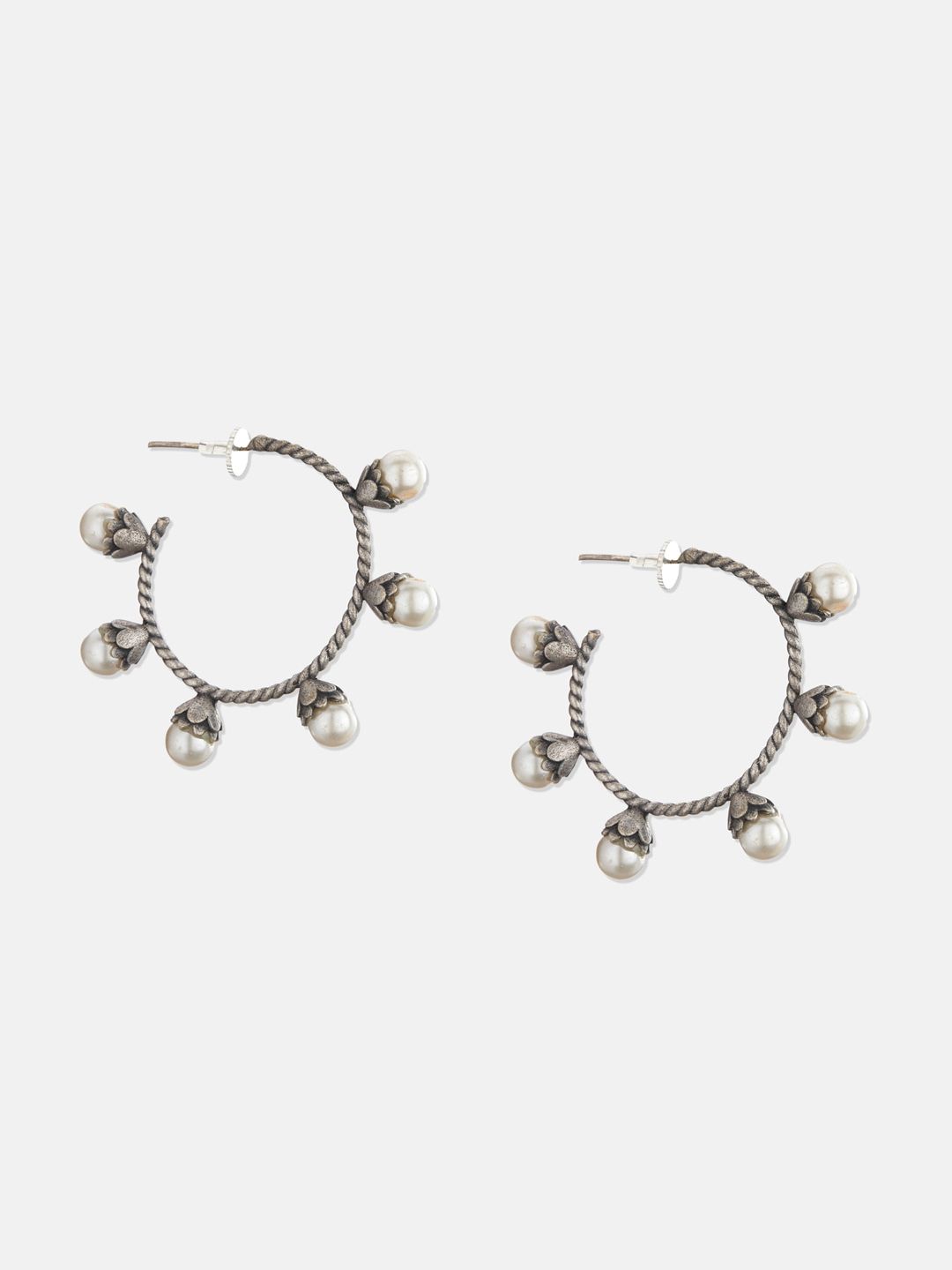 ATIBELLE Set Of 2 Silver-Plated Contemporary Drop Earrings