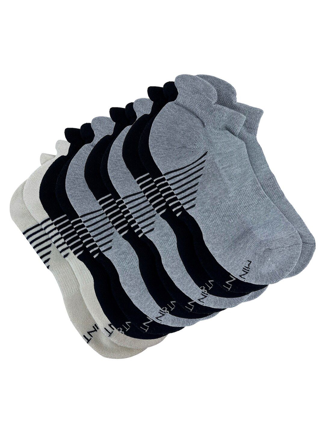 Mint & Oak Men Pack Of 7 Patterned Ankle Length Socks-picture-34