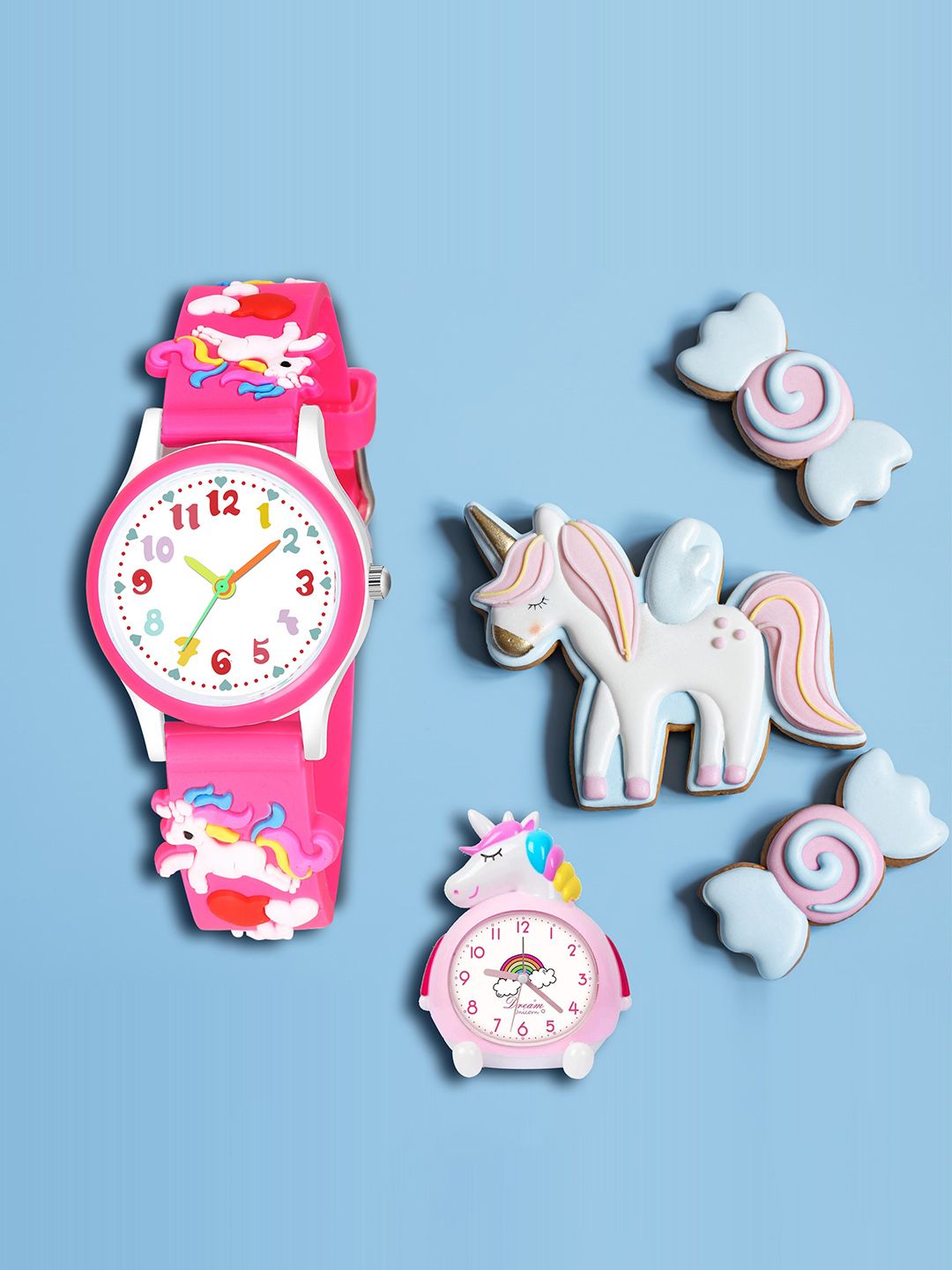 SWADESI STUFF Girls Printed Dial & Pink Straps Analogue Watch-UNICORN PINK-image-35