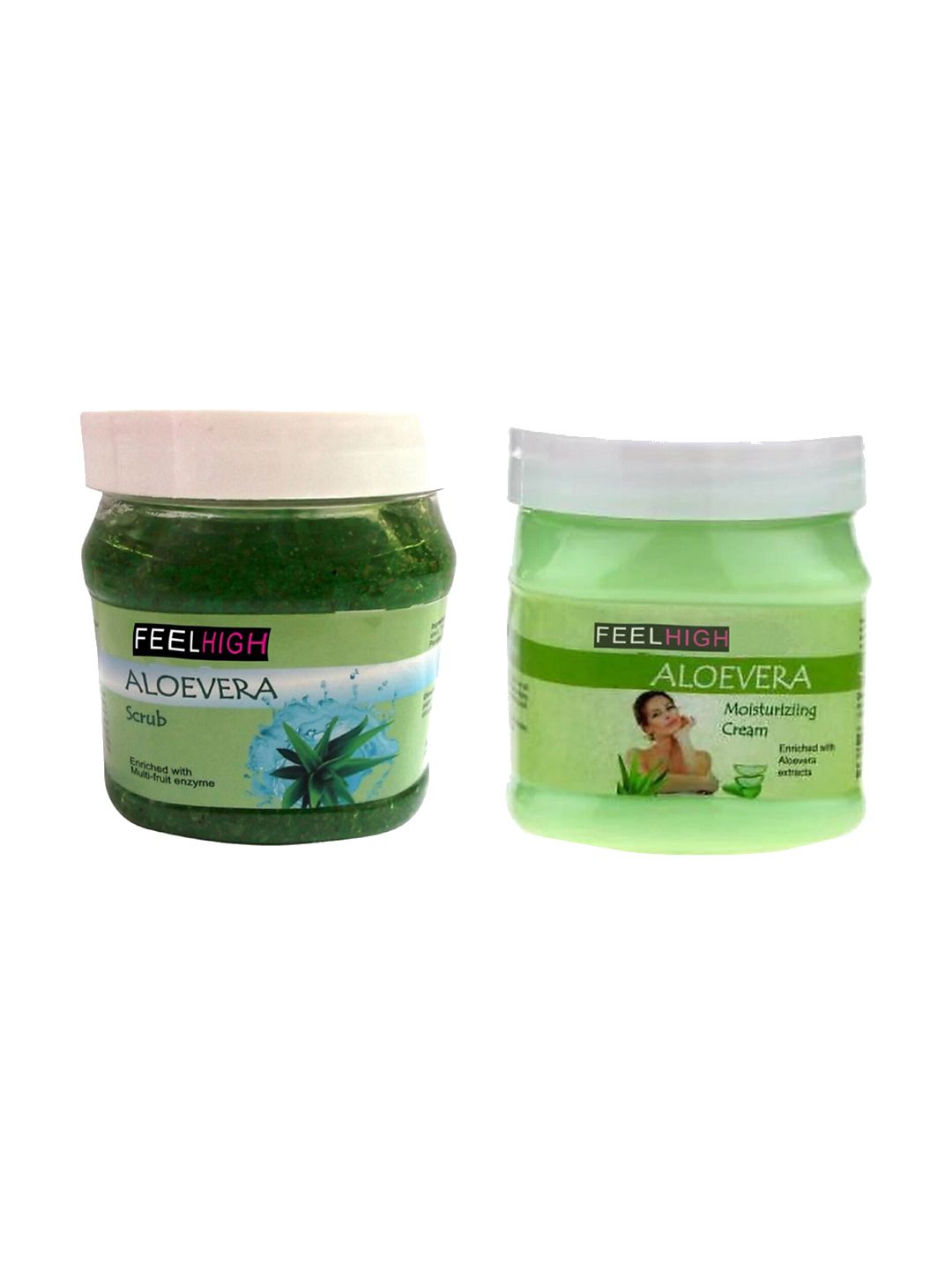 FEELHIGH Set Of 2 Face & Body Aloe Vera Scrub  & Moisturizing Cream-500ml Each-picture-17