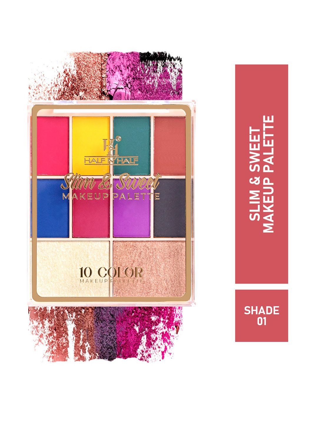 Half N Half Slim & Sweet 8 Eyeshadow & 2 Baked Highlighter Makeup Palette - Shade 01-image-20