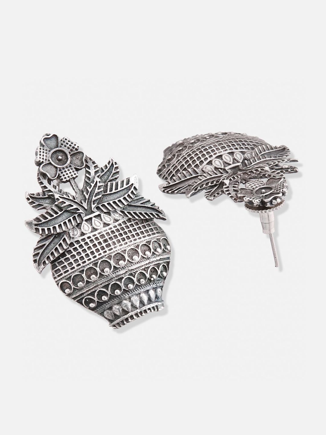 ATIBELLE Set Of 2 Silver-Plated German Silver Contemporary Drop Earrings