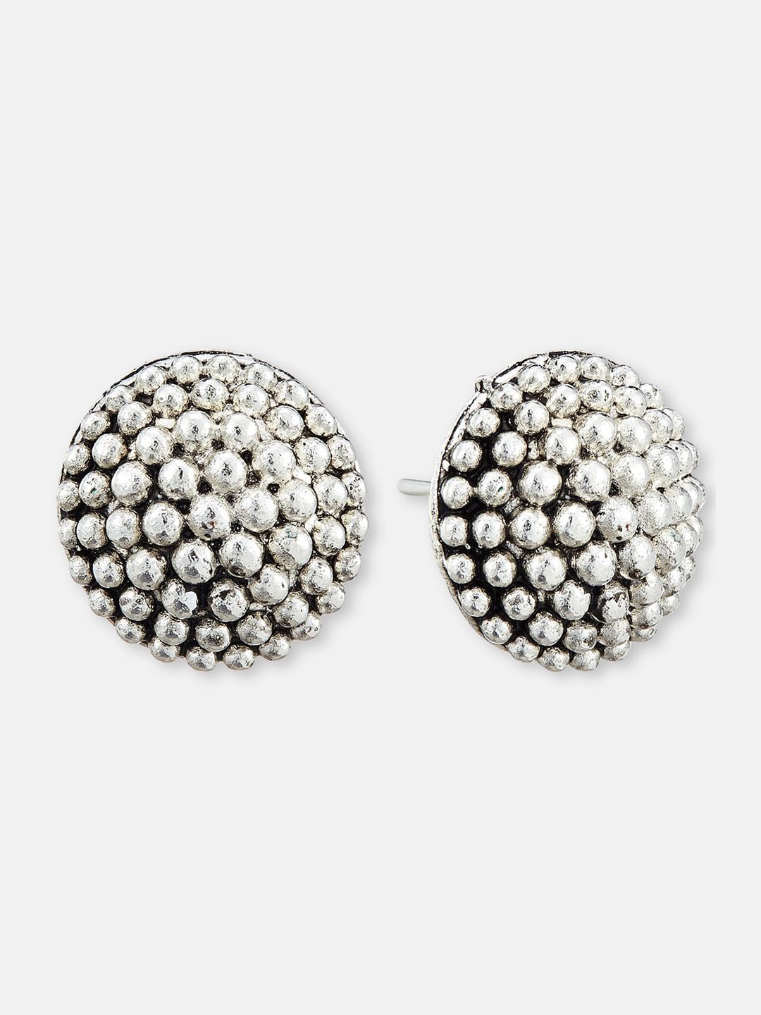 ATIBELLE Set Of 2 Silver-Plated German Silver Contemporary Studs Earrings