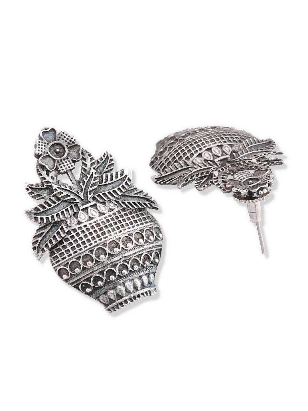 ATIBELLE Set Of 2 Silver-Plated Contemporary Drop Earrings