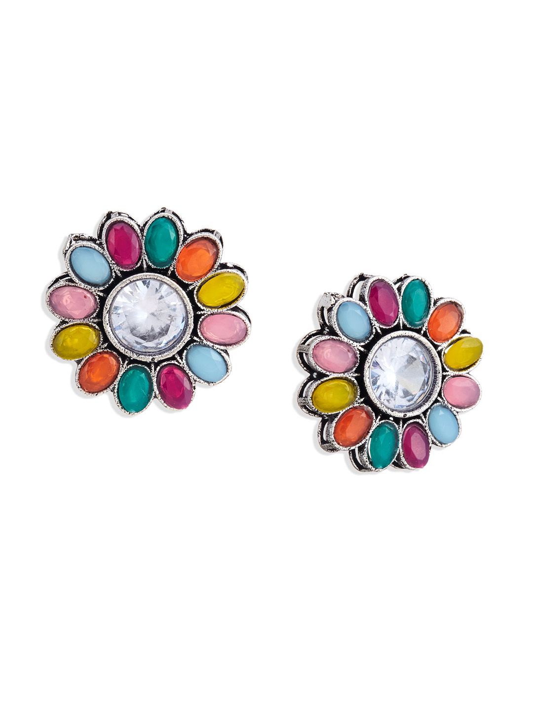 ATIBELLE Set Of 2 Silver-Plated Contemporary Drop Earrings