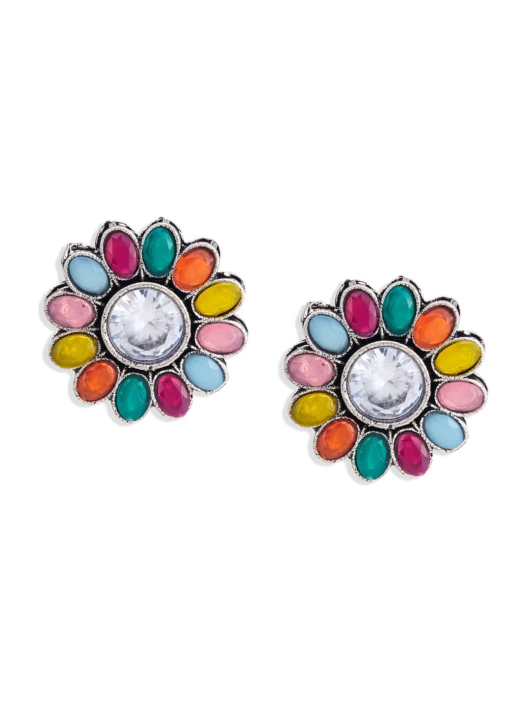 ATIBELLE Set Of 2 Silver-Plated Contemporary Drop Earrings