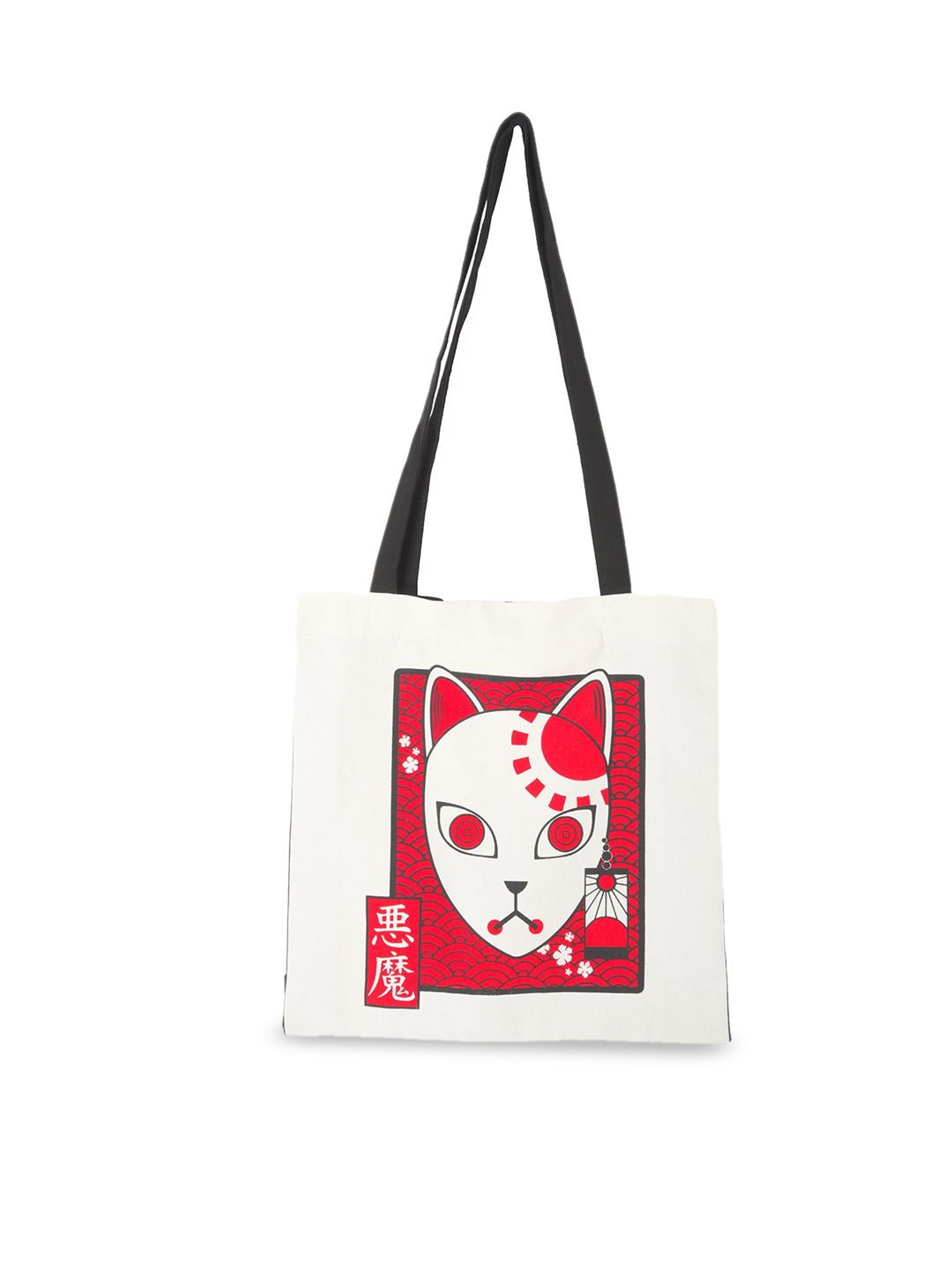 COMICSENSE Demon Slayer Anime Printed Tanjiro Mask Shopper Tote Bag-image-27