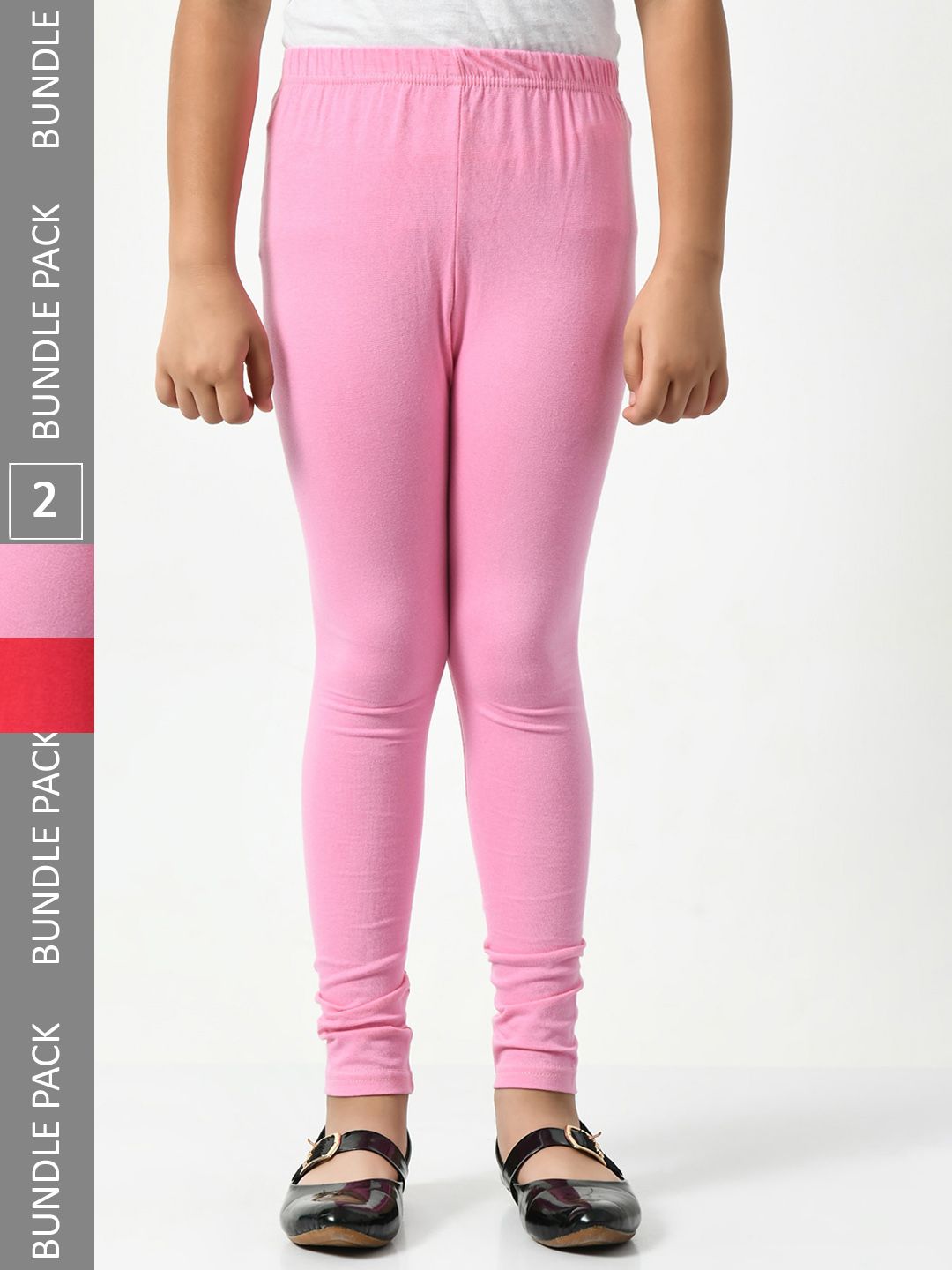 BAESD Girls Pack Of 2 Churidar Length Cotton Lycra Leggings-picture-33