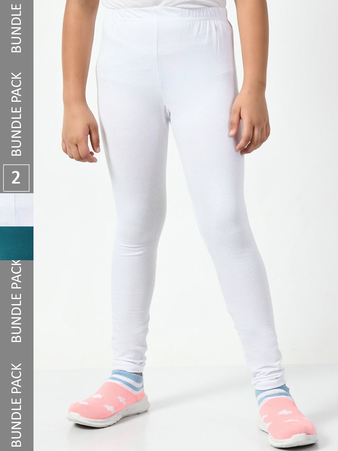 BAESD Girls Pack of 2 Super Soft Cotton Churidar-Length Leggings-picture-23