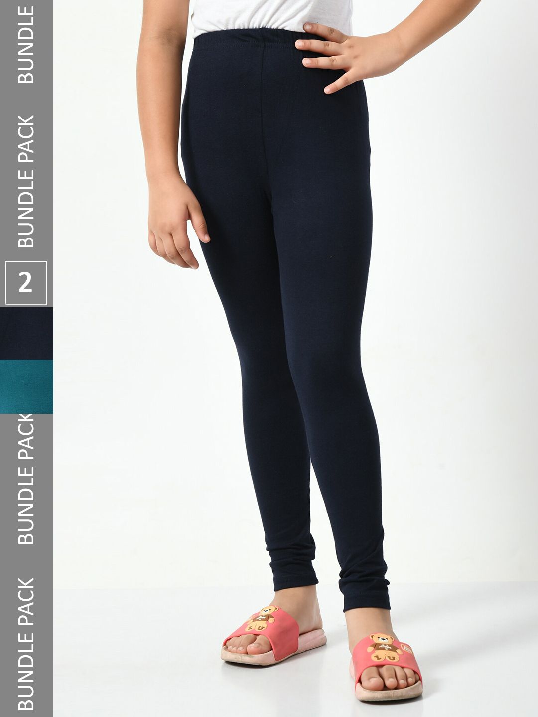 BAESD Girls Pack Of 2 Cotton Churidar-Length Leggings-picture-10