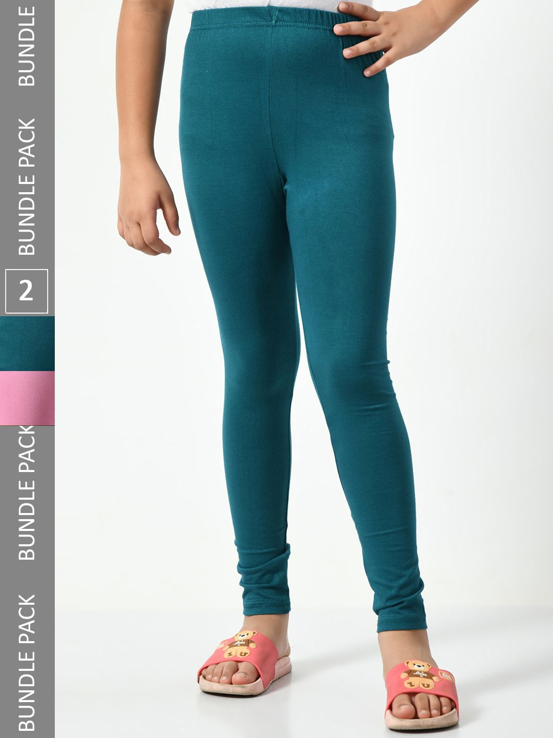 BAESD Girls Pack Of 2 Churidar-Length Leggings-picture-19