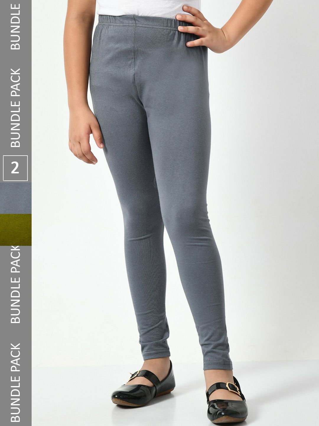 BAESD Girls Pack Of 2 Churidar-Length Leggings-picture-17