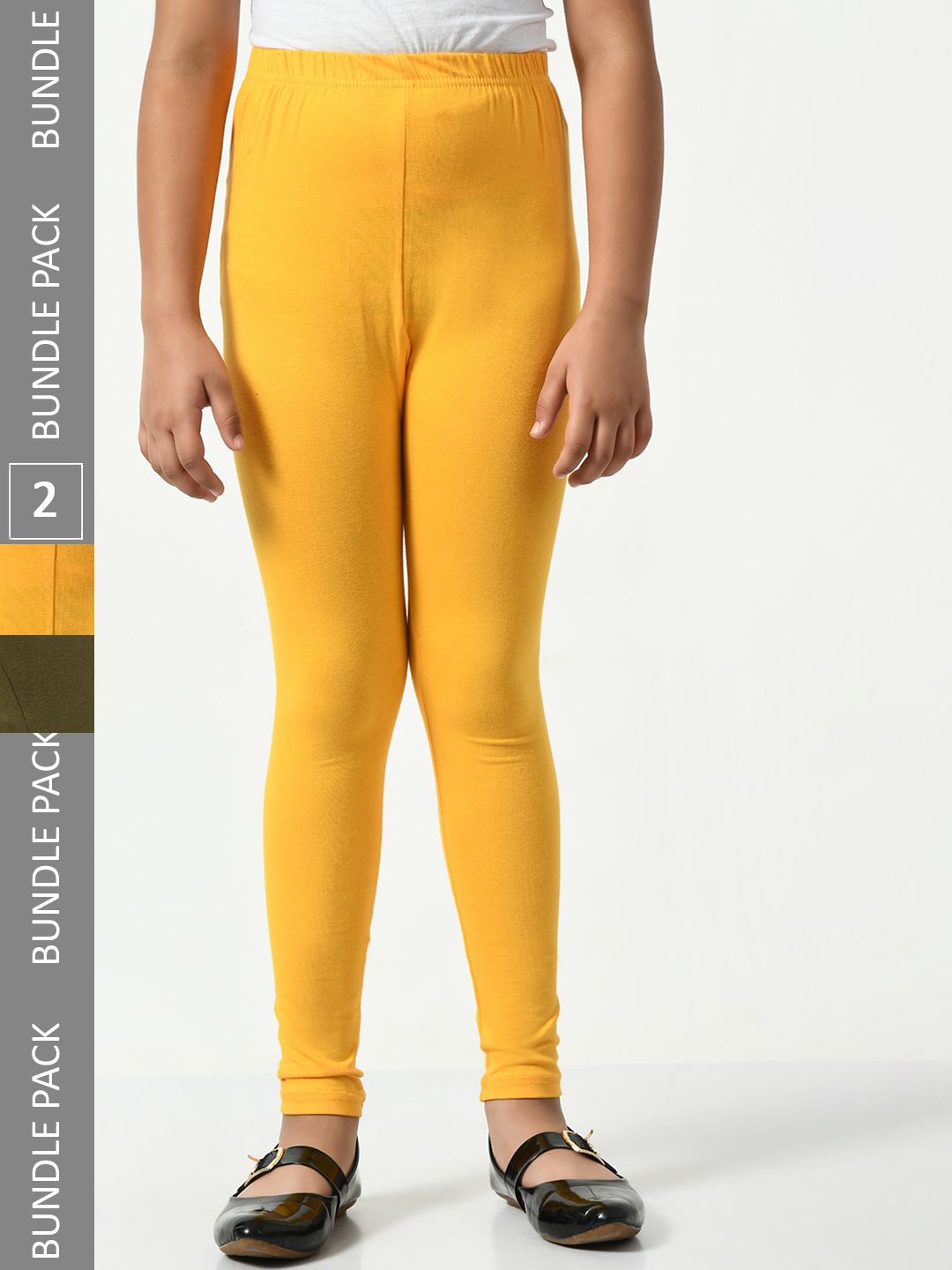 BAESD Girls Pack Of 2 Cotton Churidar-Length Leggings-picture-17