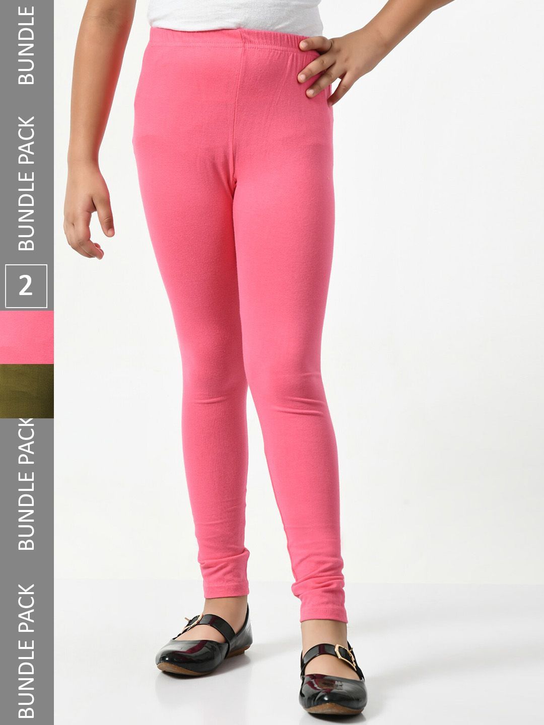 BAESD Girls Pack Of 2 Churidar-Length Leggings-picture-40