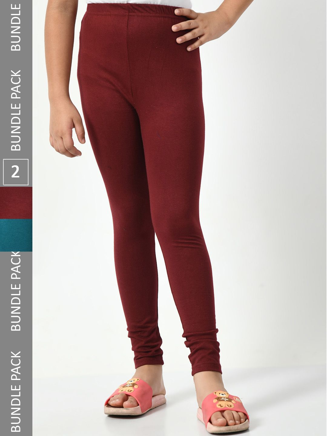 BAESD Girls Pack of 2 Churidar-Length Leggings-picture-52