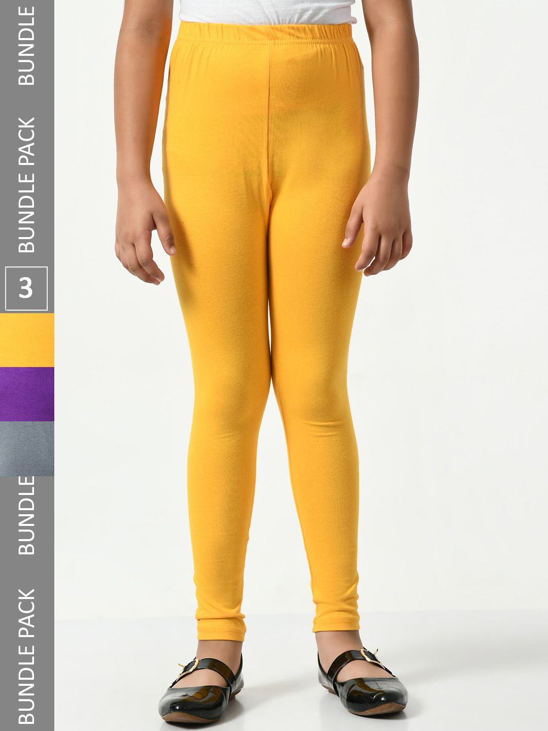 BAESD Girls Pack of 3 Churidar Length Leggings-picture-47