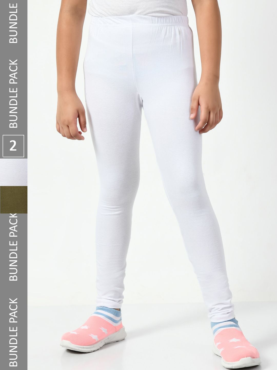 BAESD Girls Pack of 2 Churidar-Length Super Soft Cotton Lycra Leggings-picture-39