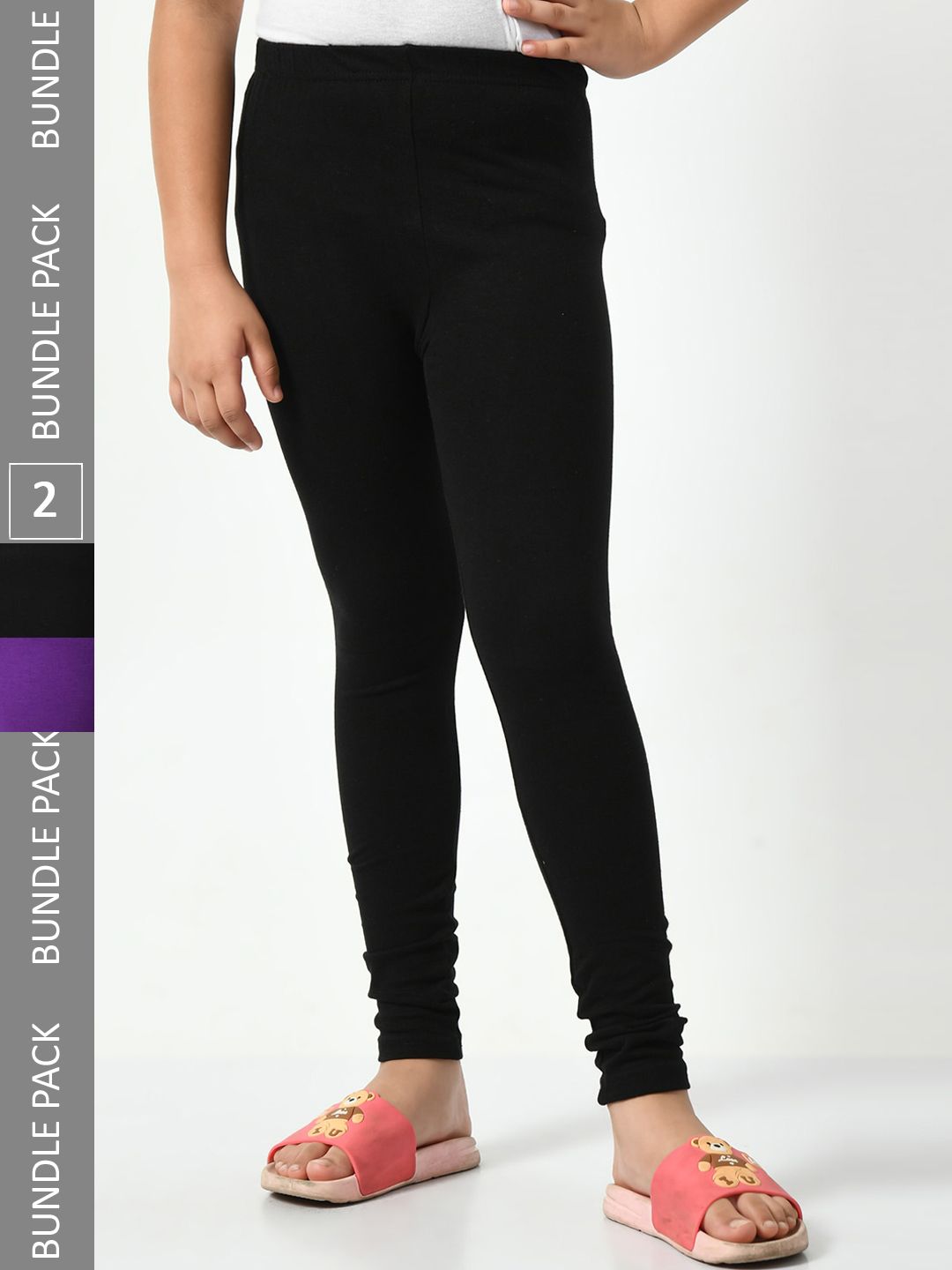 BAESD Girls Pack Of 2 Churidar-Length Leggings-picture-48