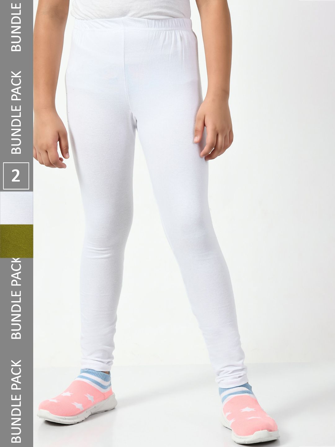 BAESD Girls Pack of 2 Churidar-Length Super Soft Cotton Lycra Leggings-picture-38