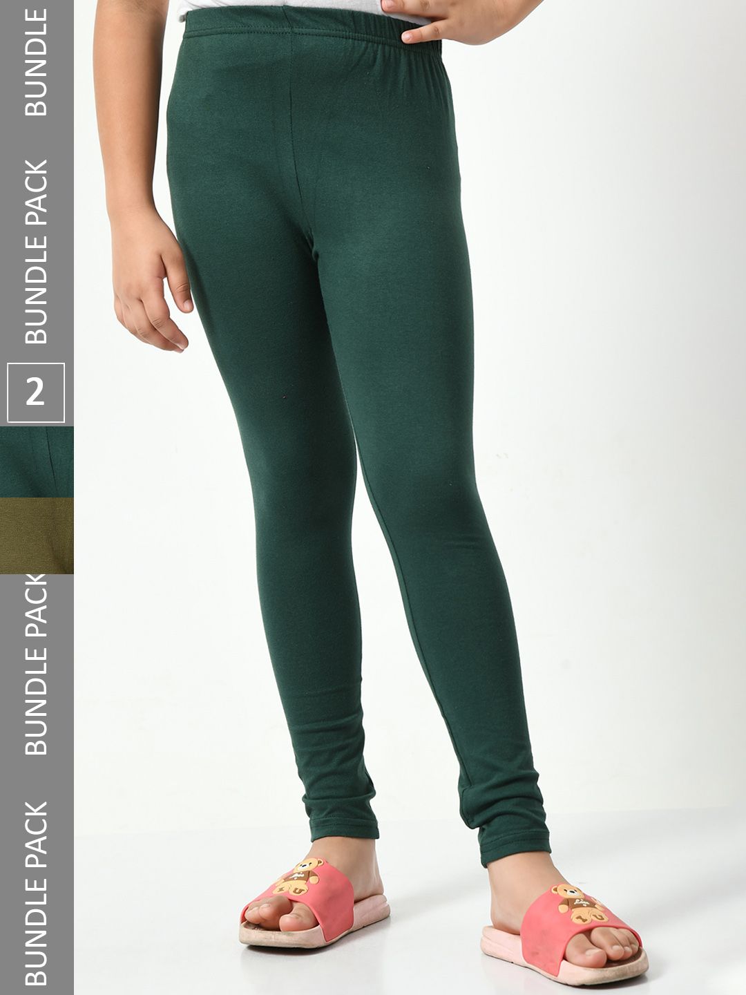 BAESD Girls Pack Of 2 Cotton Churidar-Length Leggings-picture-16