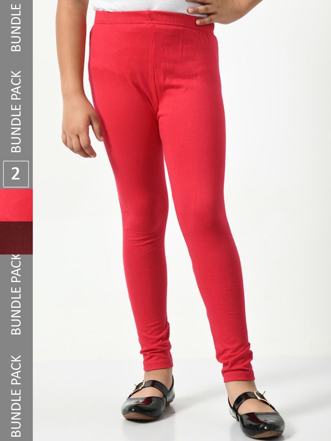 BAESD Girls Pack of 2 Churidar-Length Super Soft Cotton Lycra Leggings-picture-37