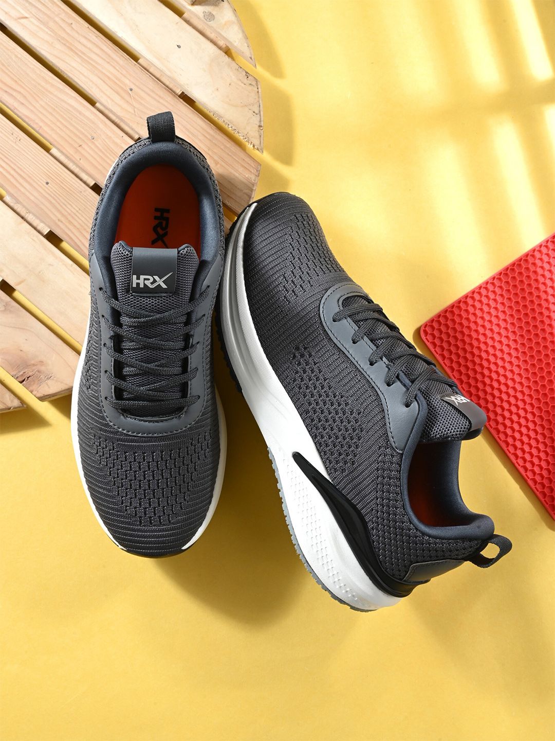 HRX by Hrithik Roshan Men Grey & White Mesh Running Shoes-image-32