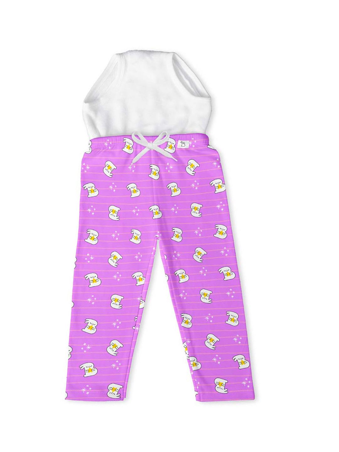 SuperBottoms Kids Printed Diaper Pants with Drawstring - Purple-image-34