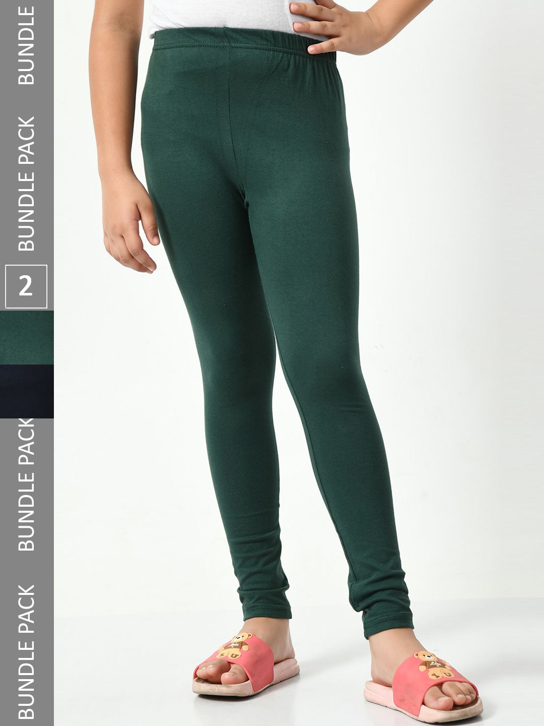 BAESD Girls Pack Of 2 Cotton Churidar-Length Leggings-picture-18