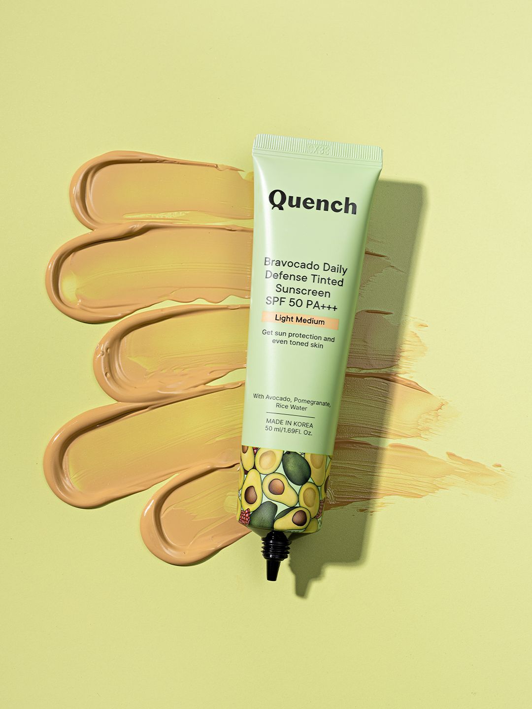Quench Bravocado Daily Defense SPF 50 PA+++ Tinted Sunscreen 50 ml - Light Medium-image-48