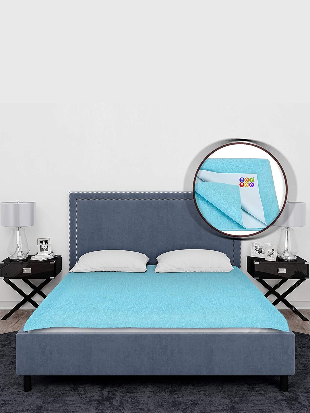 BeyBee Kids Blue Waterproof Mattress Protector