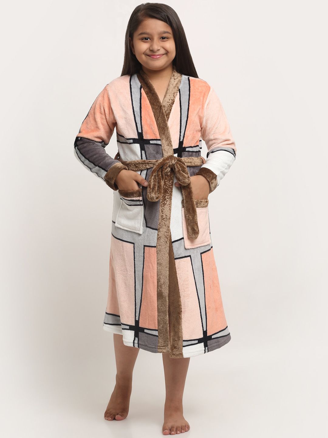KLOTTHE Girls Printed Woolen Bath Robe-image-36