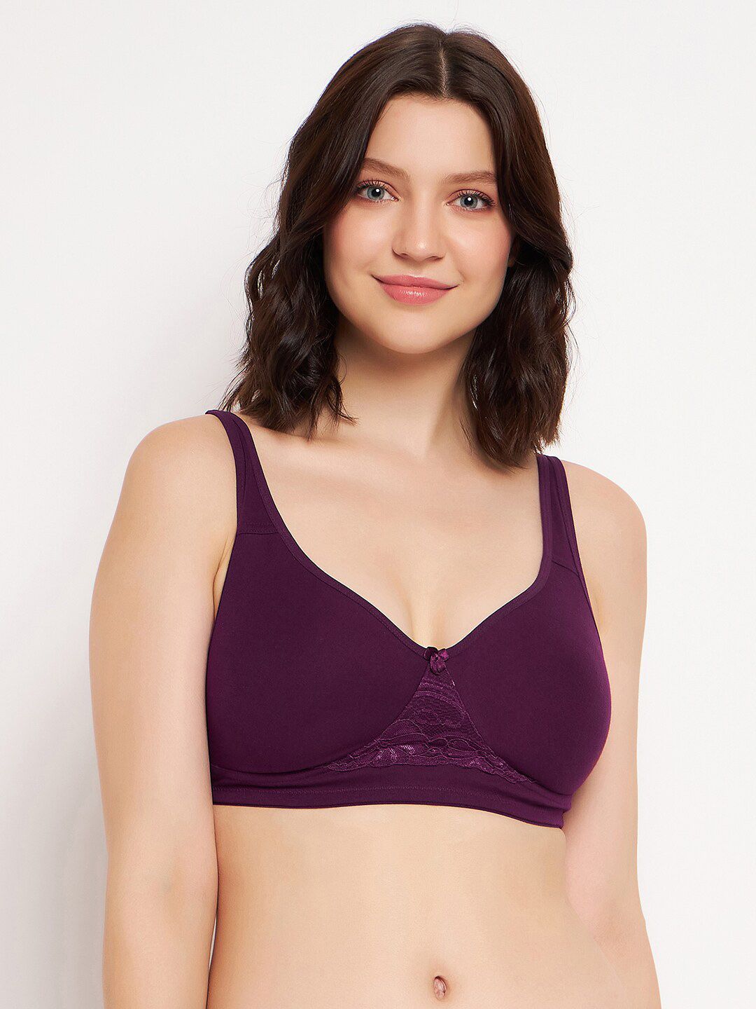 Clovia Purple Non Padded Full Coverage Rapid-Dry Cotton T-shirt Bra With All Day Comfort-picture-33