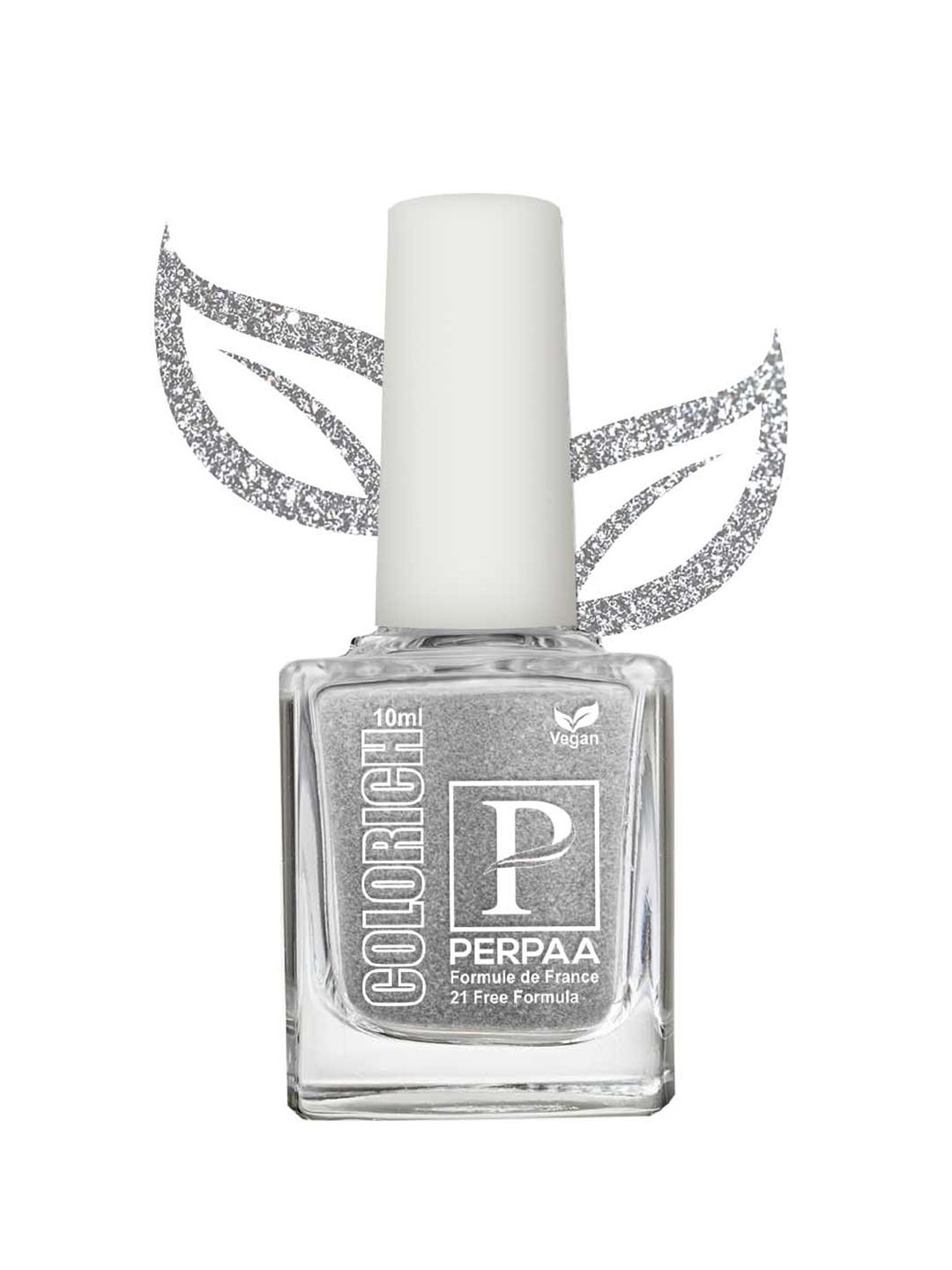 PERPAA Colorich Long Lasting Vegan Metallic Nail Polish 10 ml - Texture Silver 09-image-8