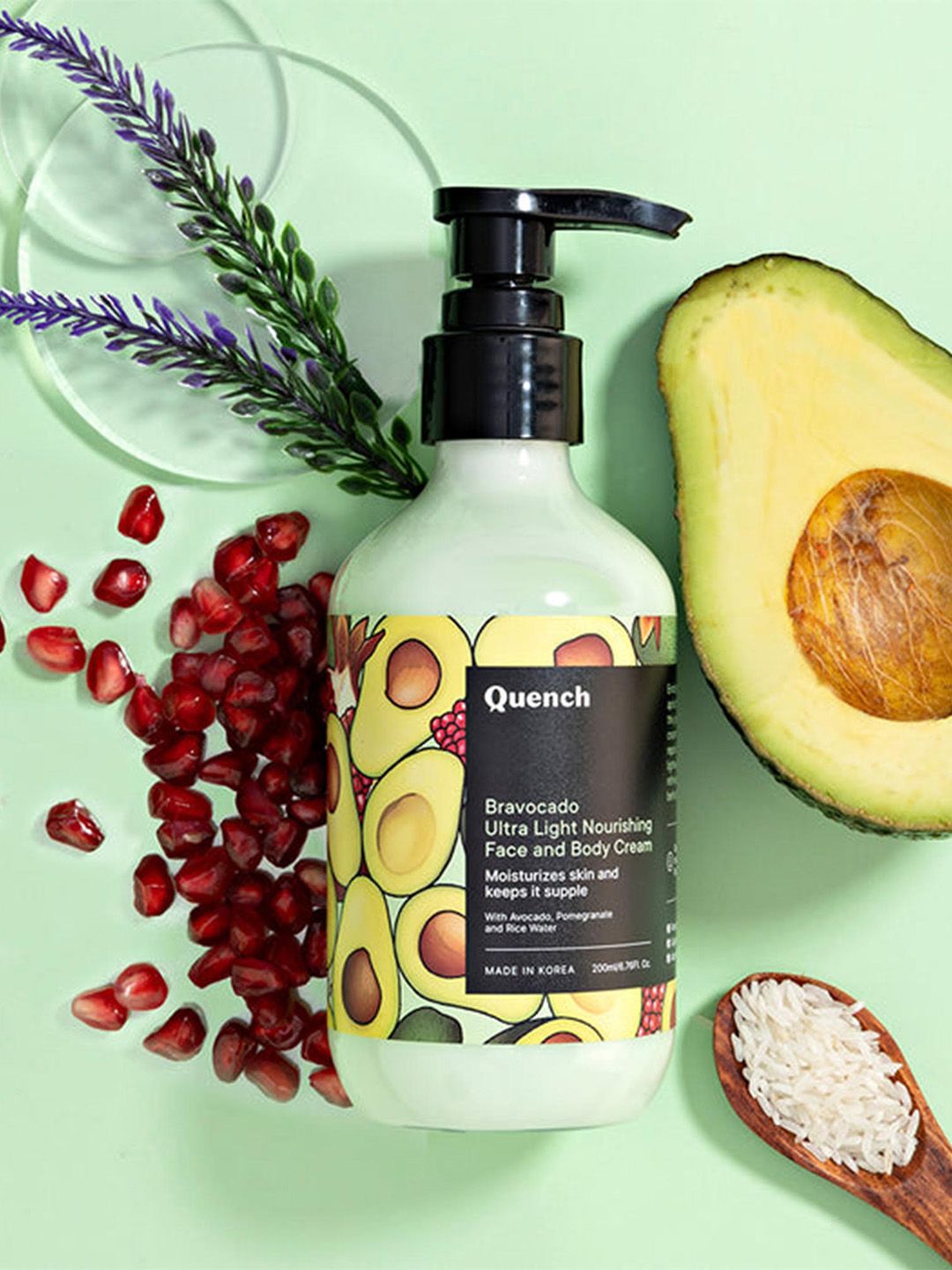 Quench Bravocado Ultra Light Nourishing Face & Body Cream with Rice Water - 200ml-picture-40