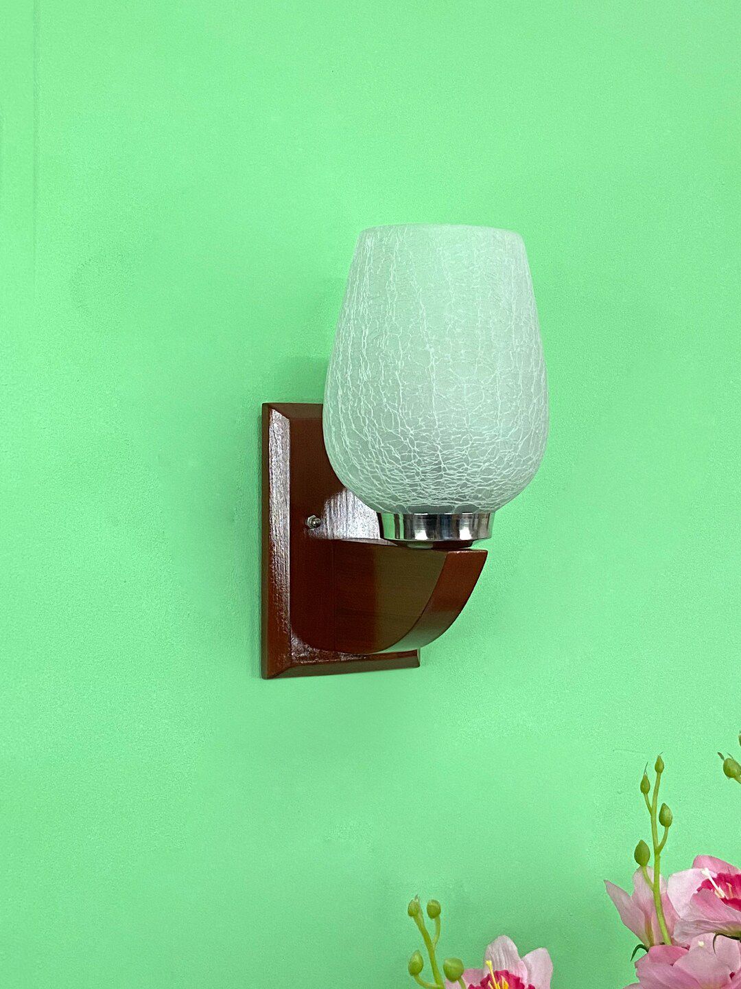 foziq  White & Brown Textured Glass Wall Lamp-image-38