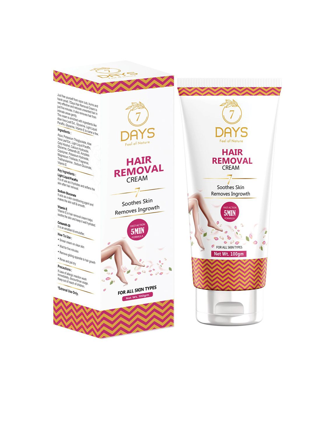 7daysnatural 7 DAYS Hair Removal Cream with Vitamin E To Soothe Skin & Remove Ingrowth - 100g-picture-32