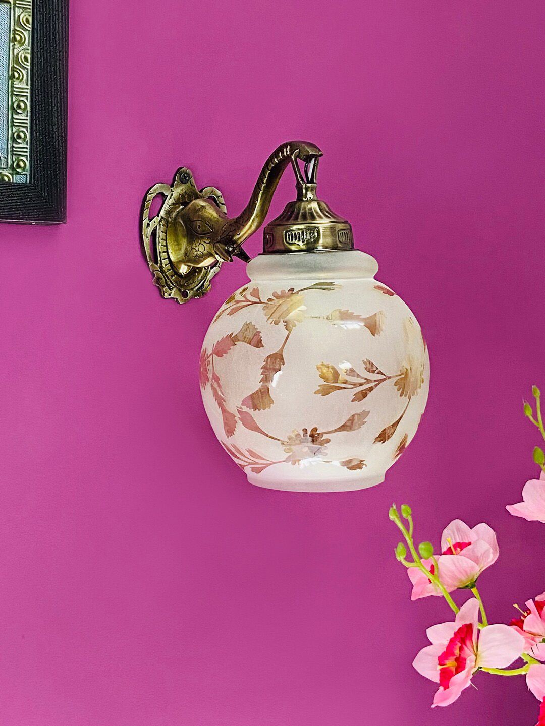 foziq White & Brown Printed Glass Wall Lamps-picture-34