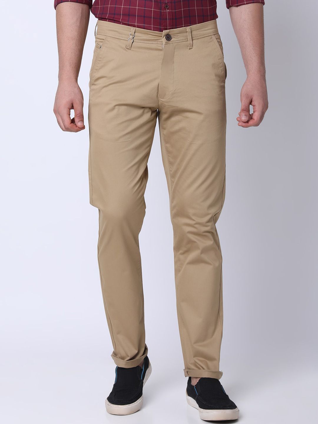 Buy Oxemberg Men Olive Green Brawn Fit Solid Trousers  Trousers for Men  7744805  Myntra