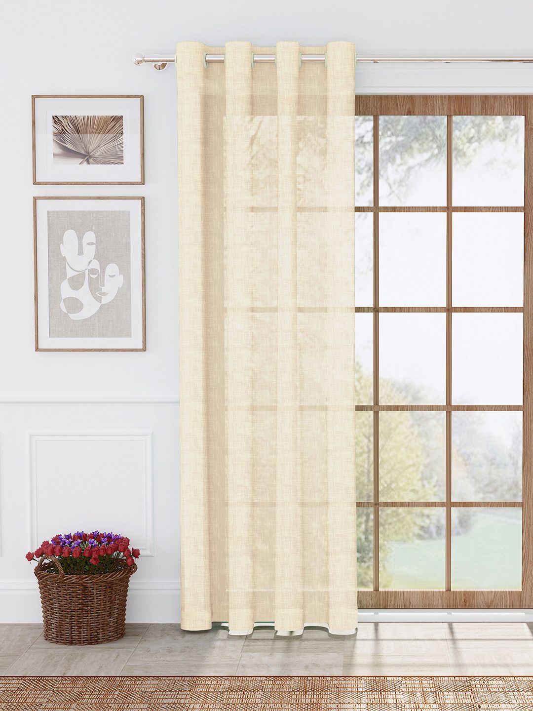 Story@home Beige Sheer Door Curtain-image-29