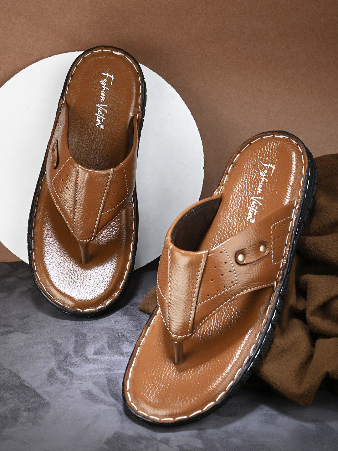 Fashion Victim Men Textured Leather Comfort Sandals-picture-34