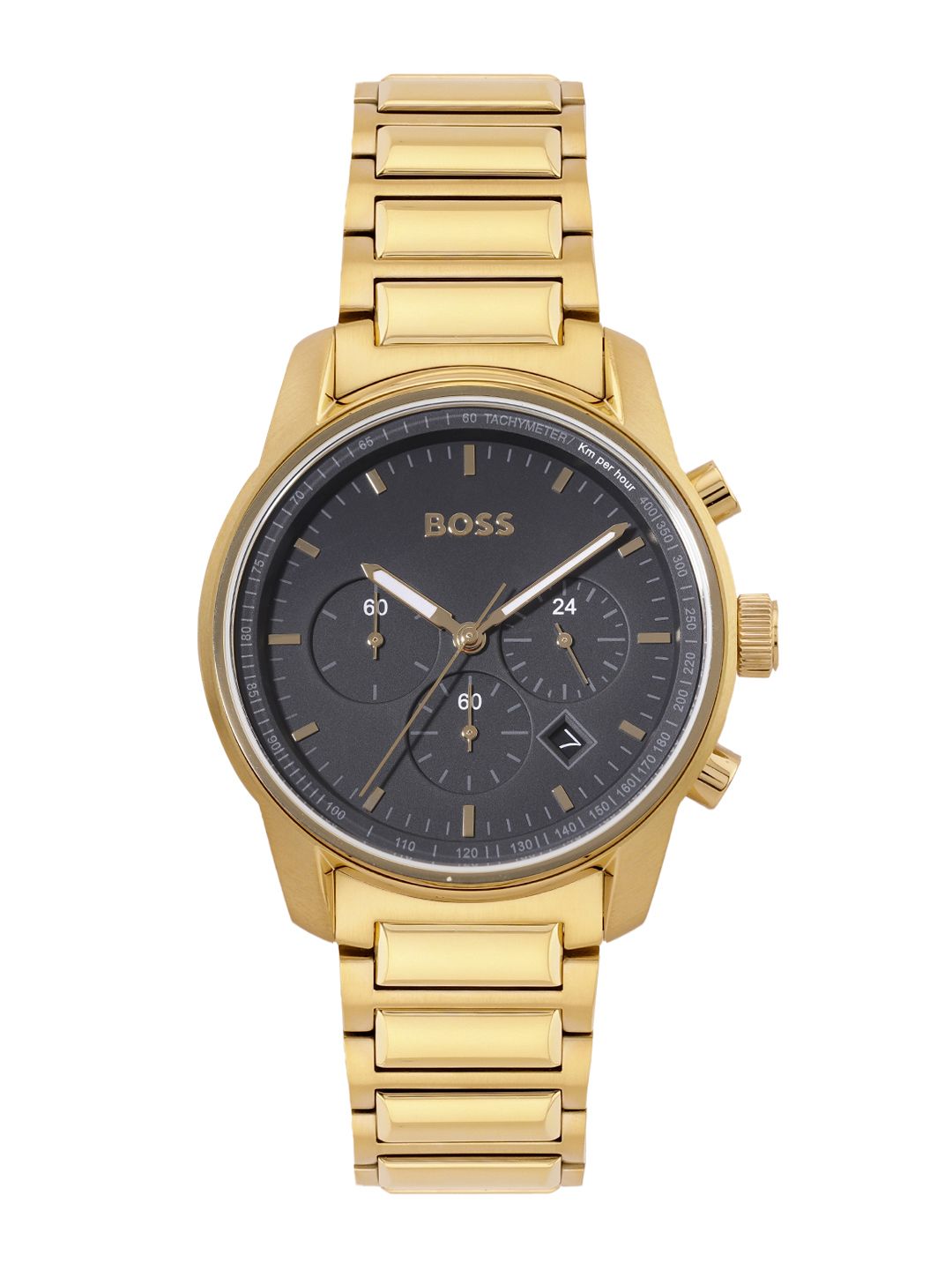 Hugo Boss Men Trace Stainless Steel Bracelet Style Chronograph & Tachymeter Watch 1514006