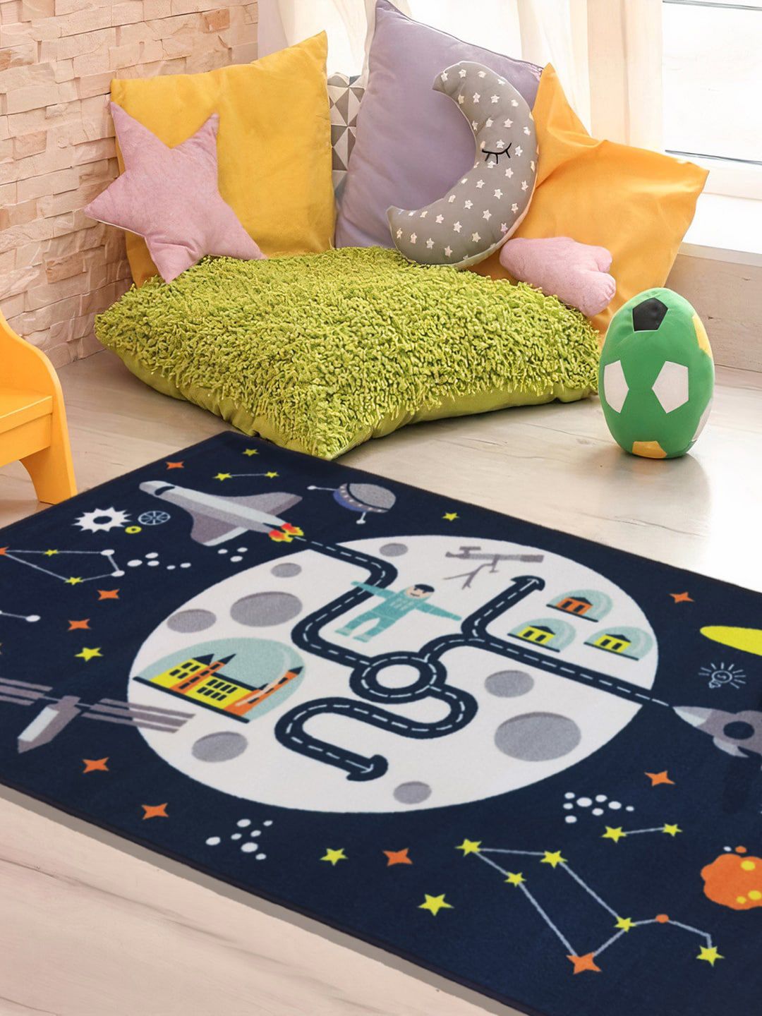 URBAN SPACE Blue Cartoon Printed Anti-Skid Carpets-picture-34