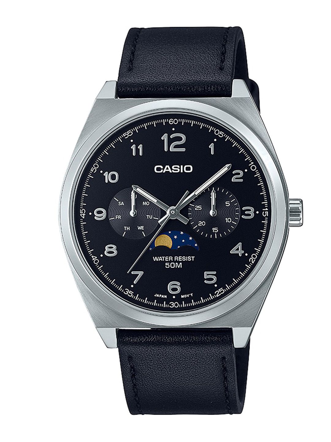 CASIO Men Leather Straps Analogue Watch A2177