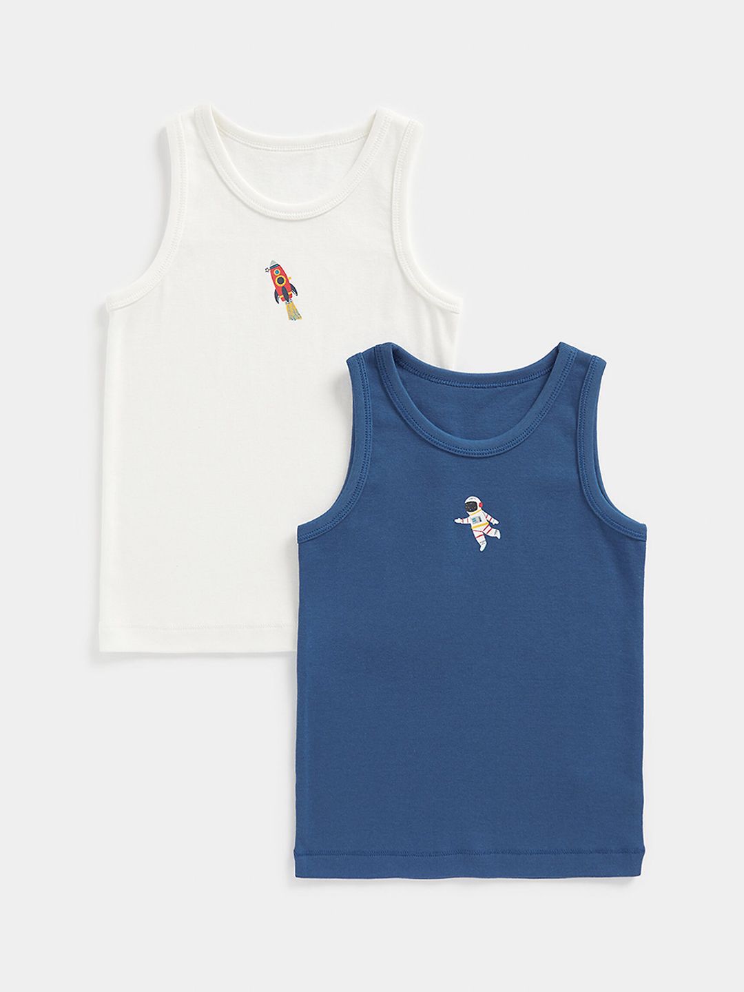 mothercare Infants Pack Of 2 Printed Pure Cotton Basic Innerwear Vests-picture-26