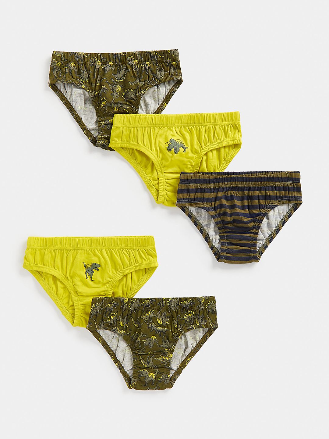 mothercare Boys Pack Of 5 Conversational Printed Mid Rise Pure Cotton Briefs 410266508009-picture-56
