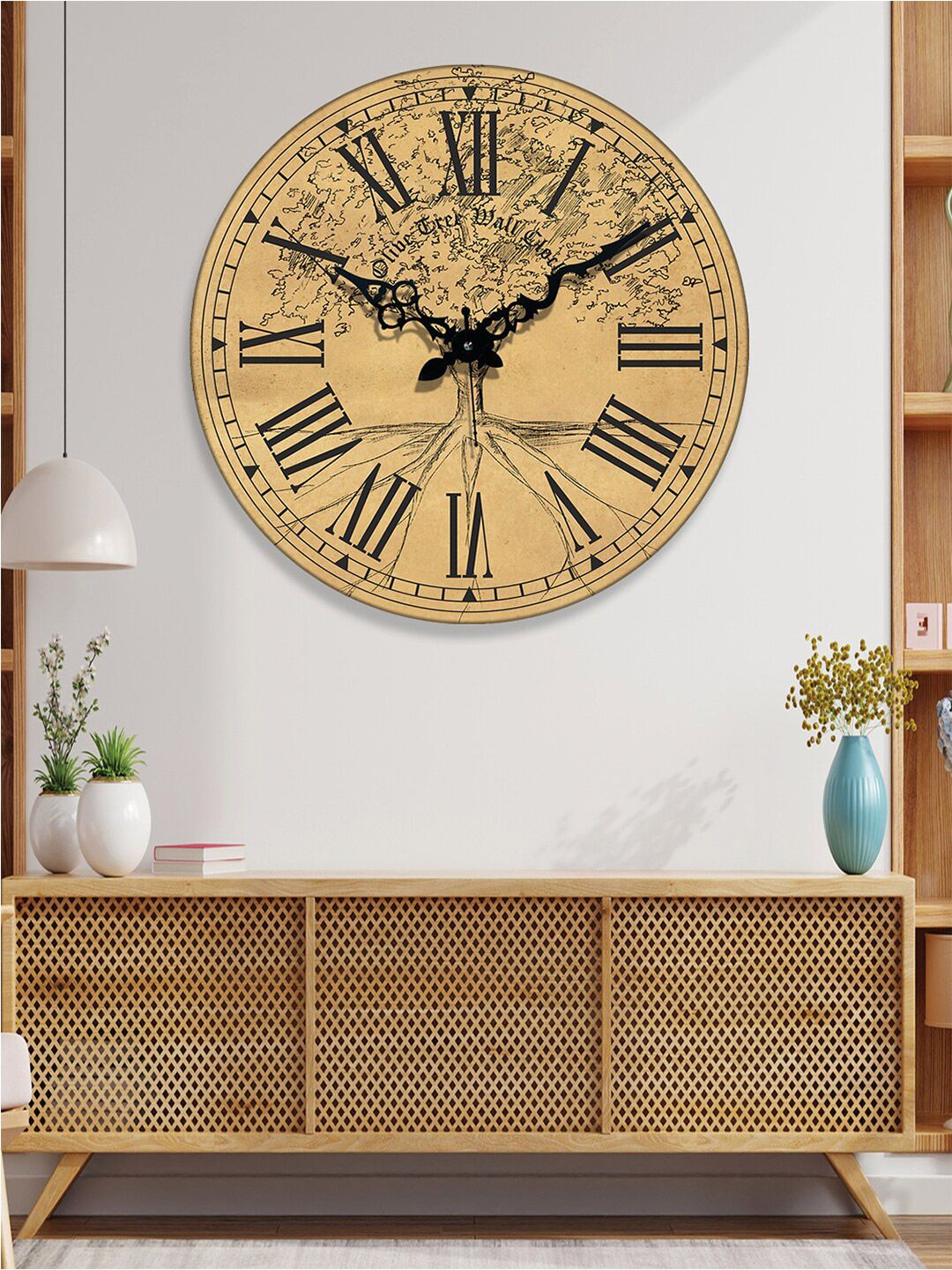 OLIVE TREE Beige Printed Analogue Contemporary Wall Clock-picture-33