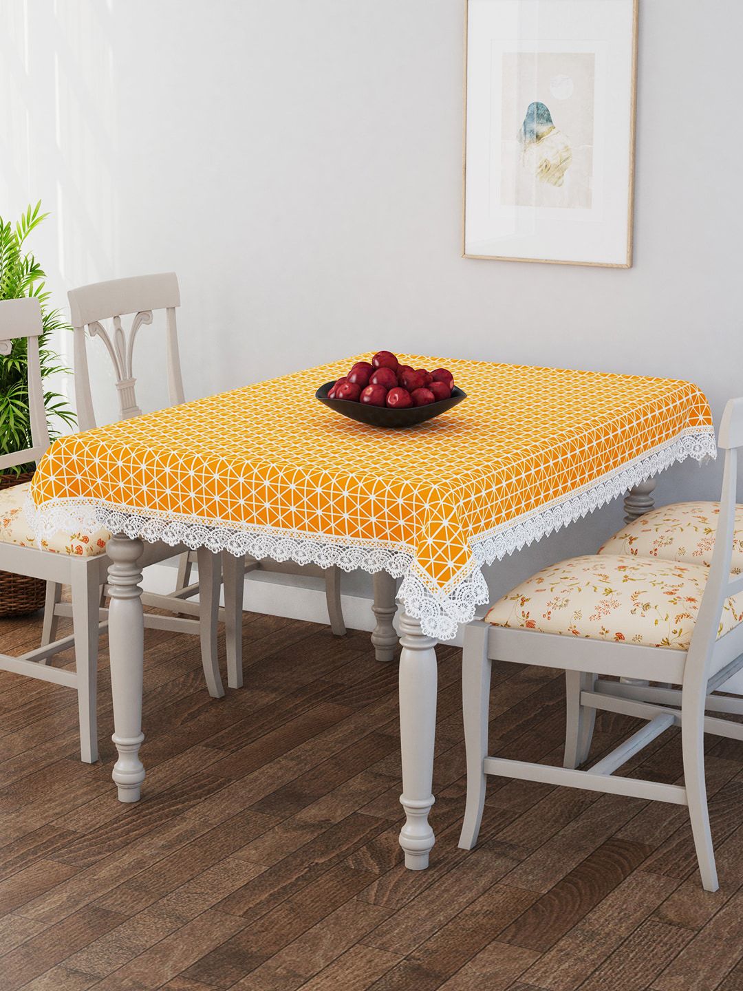 Story@home Orange Abstract Printed Cotton Table Cover-image-47