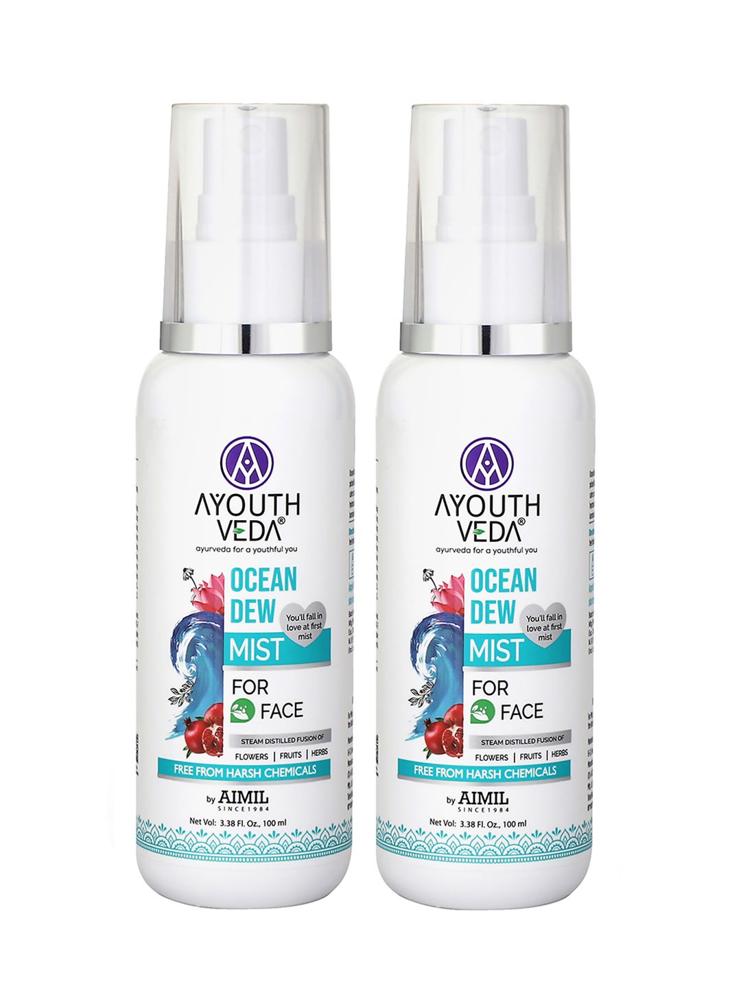 AYOUTHVEDA Set Of 2 Ocean Dew Mist With Flowers, Fruits & Herbes - 100ml Each-image-33